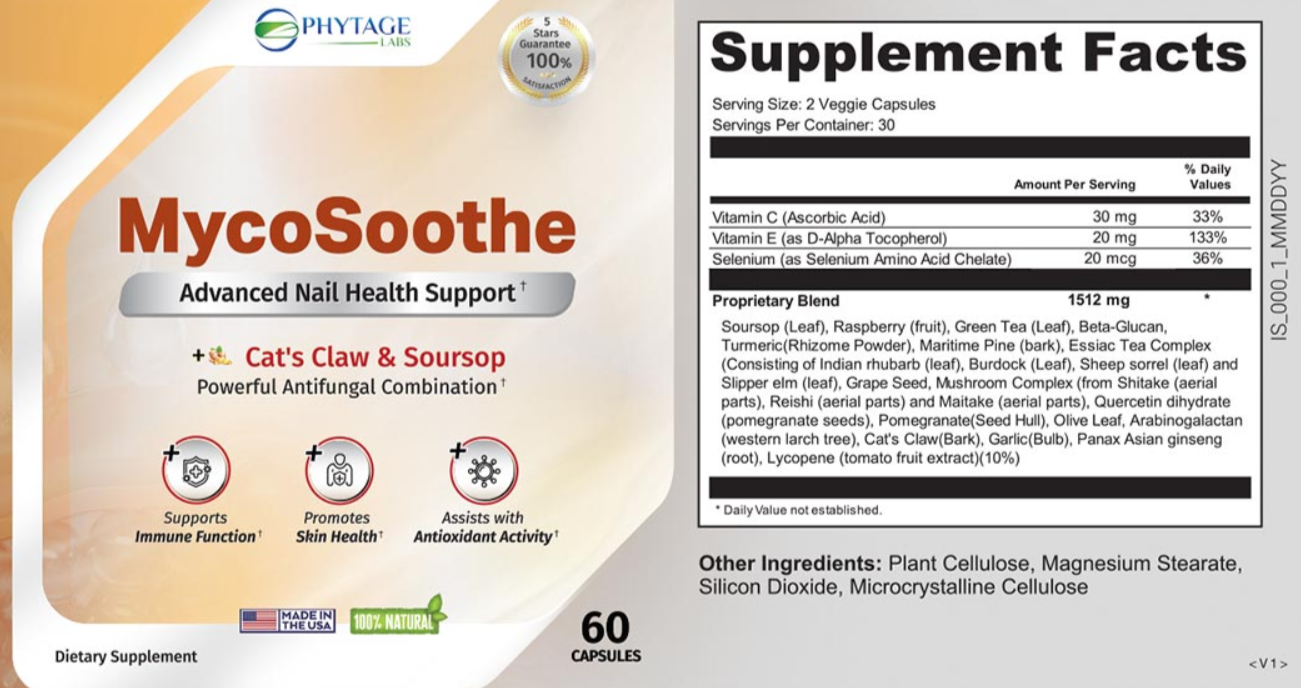 MycoSoothe supplement facts