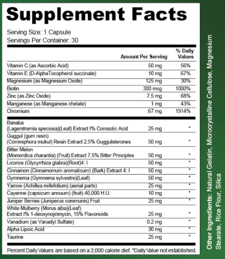 RegenVive-Supplement-Facts