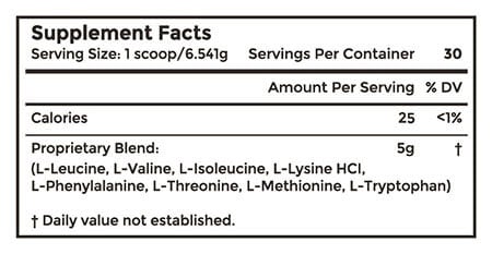 Advanced Amino Powder-Supplement Facts